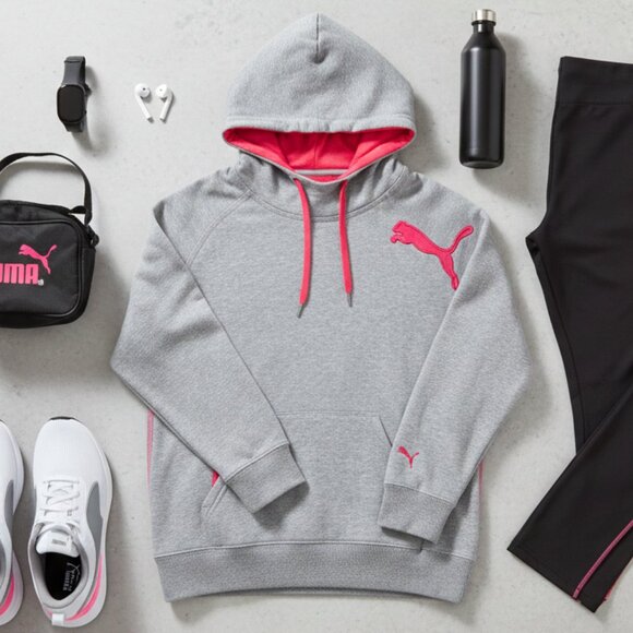 Puma Tops - Puma SportLifestyle Cat Logo Pullover Hoodie - Small